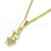 Oro Laminado Pendant Necklace, Gold Filled Style Little Boy Design, with Multicolor Micro Pave, Polished, Golden Finish, 04.316.0002.1.20 (02 MM Thickness, 20 Inches Length)
