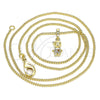 Oro Laminado Pendant Necklace, Gold Filled Style Little Boy Design, with Multicolor Micro Pave, Polished, Golden Finish, 04.316.0002.1.20 (02 MM Thickness, 20 Inches Length)