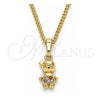 Oro Laminado Pendant Necklace, Gold Filled Style Little Boy Design, with Multicolor Micro Pave, Polished, Golden Finish, 04.316.0002.1.20 (02 MM Thickness, 20 Inches Length)