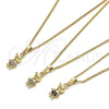 Oro Laminado Pendant Necklace, Gold Filled Style Little Boy Design, with Multicolor Micro Pave, Polished, Golden Finish, 04.316.0002.1.20 (02 MM Thickness, 20 Inches Length)