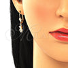 Oro Laminado Dangle Earring, Gold Filled Style Little Boy Design, with White Micro Pave, Polished, Golden Finish, 02.316.0065