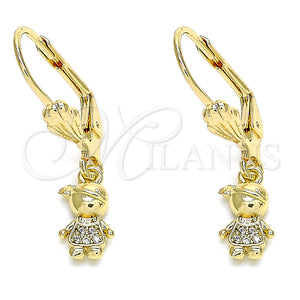 Gold Filled Ring — Dangle Earring Little Boy Design with White Micro — main product view — SKU 133078 | Oro Laminado anillo — Dangle Earring Little Boy diseño with blanco Micro — SKU 133078