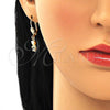 Oro Laminado Dangle Earring, Gold Filled Style Little Boy Design, with Multicolor Micro Pave, Polished, Golden Finish, 02.316.0065.1