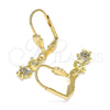 Oro Laminado Dangle Earring, Gold Filled Style Little Boy Design, with Multicolor Micro Pave, Polished, Golden Finish, 02.316.0065.1