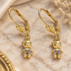 Oro Laminado Dangle Earring, Gold Filled Style Little Boy Design, with Multicolor Micro Pave, Polished, Golden Finish, 02.316.0065.1
