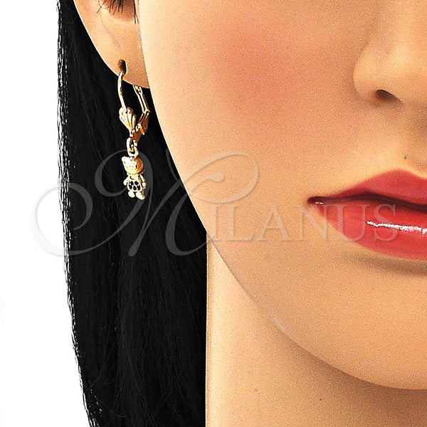 Gold Filled Ring — Dangle Earring Little Boy Design with Black Micro — alternate product view — SKU 133080 | Oro Laminado anillo — Dangle Earring Little Boy diseño with negro Micro — SKU 133080