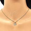 Oro Laminado Pendant Necklace, Gold Filled Style Butterfly Design, with Multicolor Micro Pave, Polished, Golden Finish, 04.316.0003.1.20 (02 MM Thickness, 20 Inches Length)