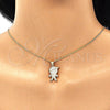 Oro Laminado Pendant Necklace, Gold Filled Style Little Boy Design, with White Micro Pave, Polished, Golden Finish, 04.195.0055.18 (02 MM Thickness, 18 Inches Length)