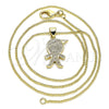 Oro Laminado Pendant Necklace, Gold Filled Style Little Boy Design, with White Micro Pave, Polished, Golden Finish, 04.195.0055.18 (02 MM Thickness, 18 Inches Length)