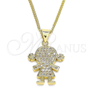 Gold Filled Necklace — Pendant Necklace Little Girl Design with White Micro — main product view — SKU 133115 | Oro Laminado collar — Pendant Necklace Little Girl diseño with blanco Micro — SKU 133115