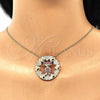 Oro Laminado Pendant Necklace, Gold Filled Style Little Girl and Heart Design, with Ruby and White Micro Pave, Polished, Golden Finish, 04.195.0059.20 (02 MM Thickness, 20 Inches Length)