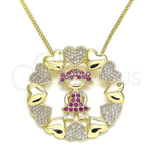 Gold Filled Necklace — Pendant Necklace Little Girl and Heart Design with — main product view — SKU 133118 | Oro Laminado collar — Pendant Necklace Little Girl and corazón diseño with — SKU 133118
