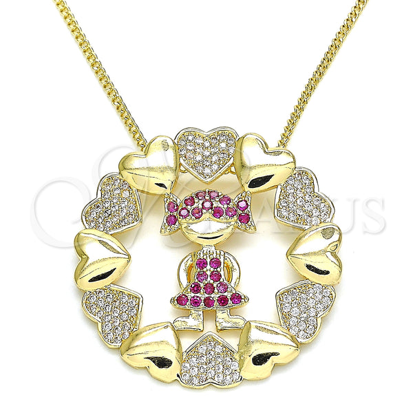 Gold Filled Necklace — Pendant Necklace Little Girl and Heart Design with — main product view — SKU 133118 | Oro Laminado collar — Pendant Necklace Little Girl and corazón diseño with — SKU 133118