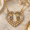 Oro Laminado Pendant Necklace, Gold Filled Style Heart and Little Boy Design, with Sapphire Blue and White Micro Pave, Polished, Golden Finish, 04.195.0060.18 (02 MM Thickness, 18 Inches Length)