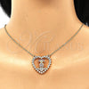 Oro Laminado Pendant Necklace, Gold Filled Style Heart and Little Girl Design, with Ruby and White Micro Pave, Polished, Golden Finish, 04.195.0061.18 (02 MM Thickness, 18 Inches Length)