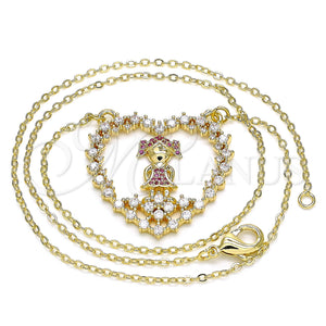 Gold Filled Necklace — Pendant Necklace Heart and Little Girl Design with — main product view — SKU 133120 | Oro Laminado collar — Pendant Necklace corazón and Little Girl diseño with — SKU 133120