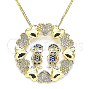 Gold Filled Necklace — Pendant Necklace Little Boy and Heart Design with — main product view — SKU 133121 | Oro Laminado collar — Pendant Necklace Little Boy and corazón diseño with — SKU 133121