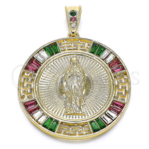 Gold Filled Pendant — Religious Pendant Centenario Coin and Guadalupe Design with — main product view — SKU 133125 | Oro Laminado dije — Religious Pendant Centenario Coin and Guadalupe diseño with — SKU 133125