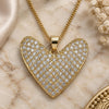 Oro Laminado Pendant Necklace, Gold Filled Style Heart Design, with White Micro Pave, Polished, Golden Finish, 04.156.0202.20 (02 MM Thickness, 20 Inches Length)
