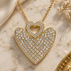 Oro Laminado Pendant Necklace, Gold Filled Style Heart Design, with White Micro Pave, Polished, Golden Finish, 04.156.0203.20 (02 MM Thickness, 20 Inches Length)