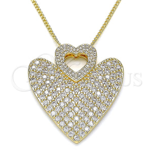 Gold Filled Necklace — Pendant Necklace Heart Design with White Micro Pave — main product view — SKU 133139 | Oro Laminado collar — Pendant Necklace corazón diseño with blanco Micro Pave — SKU 133139