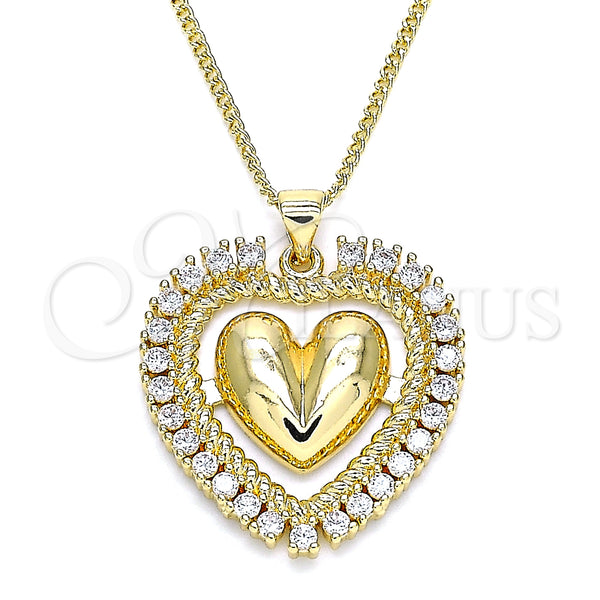 Gold Filled Necklace — Pendant Necklace Heart Design with White Cubic Zirconia — main product view — SKU 133140 | Oro Laminado collar — Pendant Necklace corazón diseño with blanco Cubic Zirconia — SKU 133140