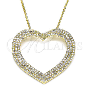 Gold Filled Necklace — Pendant Necklace Heart Design with White Micro Pave — main product view — SKU 133156 | Oro Laminado collar — Pendant Necklace corazón diseño with blanco Micro Pave — SKU 133156