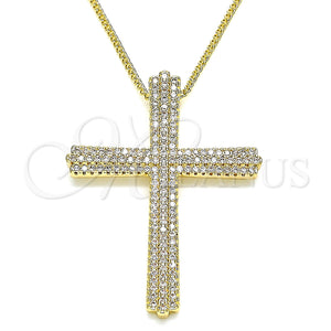 Gold Filled Necklace — Pendant Necklace Cross Design with White Micro Pave — main product view — SKU 133168 | Oro Laminado collar — Pendant Necklace cruz diseño with blanco Micro Pave — SKU 133168