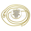 Oro Laminado Pendant Necklace, Gold Filled Style Little Girl Design, with White Micro Pave, Polished, Golden Finish, 04.156.0236.20 (02 MM Thickness, 20 Inches Length)