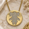 Oro Laminado Pendant Necklace, Gold Filled Style Little Girl Design, with White Micro Pave, Polished, Golden Finish, 04.156.0236.20 (02 MM Thickness, 20 Inches Length)