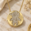 Oro Laminado Pendant Necklace, Gold Filled Style Little Boy Design, with White Micro Pave, Polished, Golden Finish, 04.156.0237.20 (02 MM Thickness, 20 Inches Length)