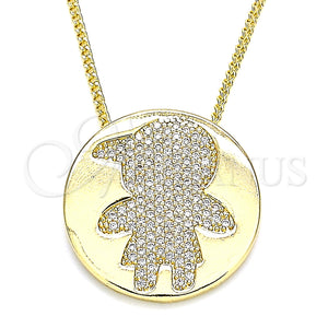 Gold Filled Necklace — Pendant Necklace Little Boy Design with White Micro — main product view — SKU 133175 | Oro Laminado collar — Pendant Necklace Little Boy diseño with blanco Micro — SKU 133175