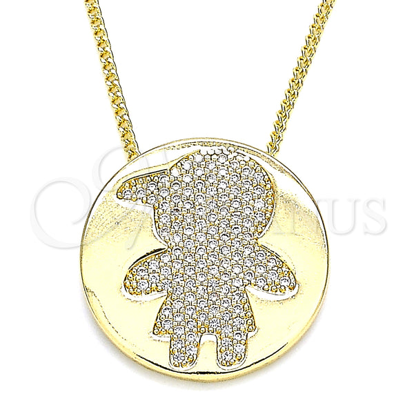 Gold Filled Necklace — Pendant Necklace Little Boy Design with White Micro — main product view — SKU 133175 | Oro Laminado collar — Pendant Necklace Little Boy diseño with blanco Micro — SKU 133175