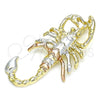 Oro Laminado Fancy Pendant, Gold Filled Style Scorpion Design, Polished, Tricolor, 05.351.0095