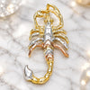 Oro Laminado Fancy Pendant, Gold Filled Style Scorpion Design, Polished, Tricolor, 05.351.0095