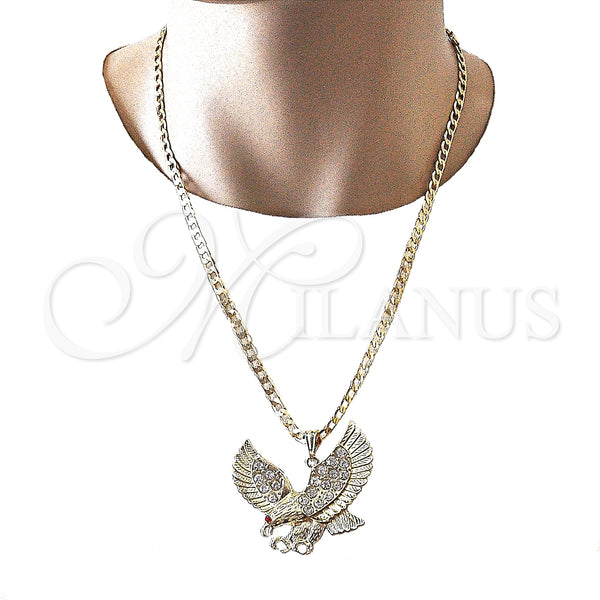 Gold Filled Pendant — Fancy Pendant Eagle Design with White and Garnet — alternate product view — SKU 133196 | Oro Laminado dije — elegante Pendant Eagle diseño with blanco and Garnet — SKU 133196