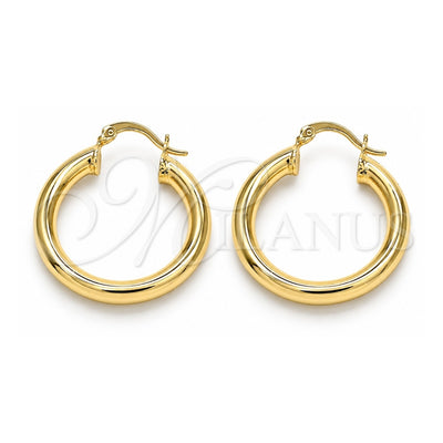 Oro Laminado Medium Hoop, Gold Filled Style Polished, Golden Finish, 02.170.0235.30