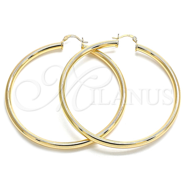 Oro Laminado Extra Large Hoop, Gold Filled Style Polished, Golden Finish, 02.170.0235.70