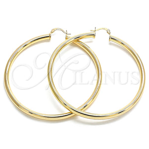 Oro Laminado Extra Large Hoop, Gold Filled Style Polished, Golden Finish, 02.170.0235.70