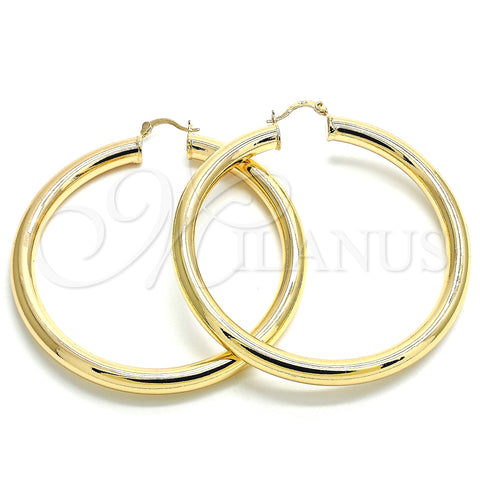 Oro Laminado Extra Large Hoop, Gold Filled Style Polished, Golden Finish, 02.170.0088.70