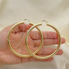 Oro Laminado Extra Large Hoop, Gold Filled Style Hollow Design, Polished, Golden Finish, 02.170.0088.80