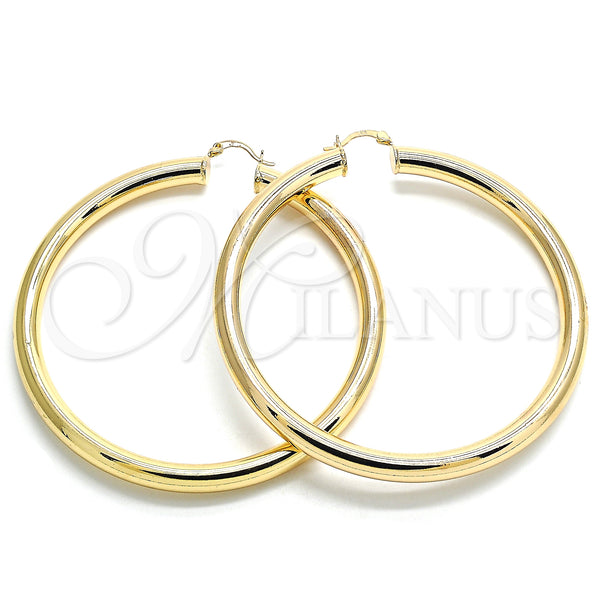 Gold Filled Hoop Earrings — Extra Large Hoop Hollow Design Polished 02. — main product view — SKU 133212 | Oro Laminado aretes de aro — Extra Large Hoop Hollow diseño pulido 02. — SKU 133212