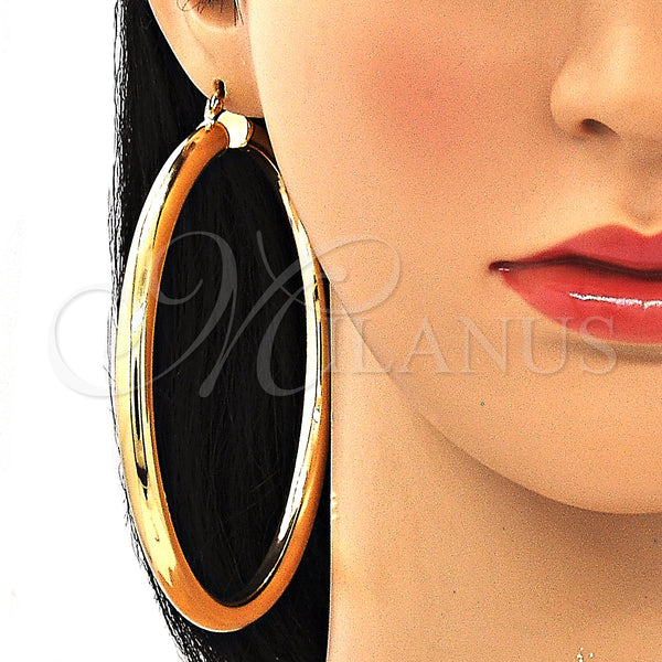 Gold Filled Hoop Earrings — Extra Large Hoop Hollow Design Polished 02. — alternate product view — SKU 133213 | Oro Laminado aretes de aro — Extra Large Hoop Hollow diseño pulido 02. — SKU 133213
