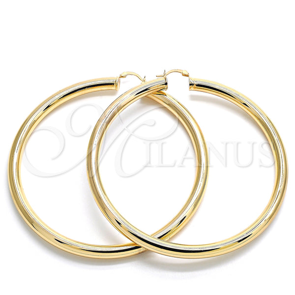 Gold Filled Hoop Earrings — Extra Large Hoop Hollow Design Polished 02. — main product view — SKU 133213 | Oro Laminado aretes de aro — Extra Large Hoop Hollow diseño pulido 02. — SKU 133213