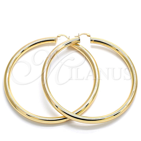 Oro Laminado Extra Large Hoop, Gold Filled Style Hollow Design, Polished, Golden Finish, 02.170.0088.90