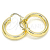 Oro Laminado Medium Hoop, Gold Filled Style Hollow Design, Polished, Golden Finish, 02.170.0314.30