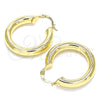 Oro Laminado Medium Hoop, Gold Filled Style Hollow Design, Polished, Golden Finish, 02.170.0314.30