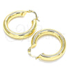 Oro Laminado Medium Hoop, Gold Filled Style Hollow Design, Polished, Golden Finish, 02.170.0314.30