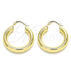 Oro Laminado Medium Hoop, Gold Filled Style Hollow Design, Polished, Golden Finish, 02.170.0314.30