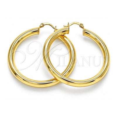 Oro Laminado Large Hoop, Gold Filled Style Hollow Design, Polished, Golden Finish, 02.170.0314.50